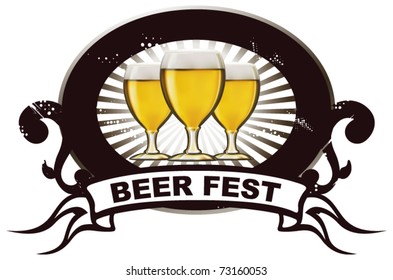 beer fest shield with three cup