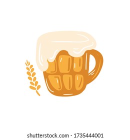 Beer fest. Vector illustration in doodle style. Isolated on a white background. Party celebration in a pub.