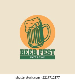 Beer fest vector logo design suitable use for icon, symbol or element design template to describe beer festival 