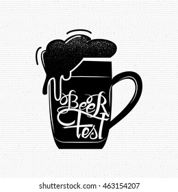 Beer Fest - vintage typography emblem, Grunge graphic design for your