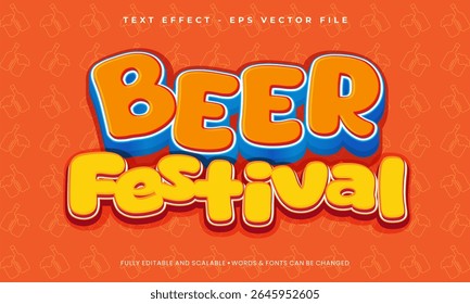 Beer festival 3d editable text effect template