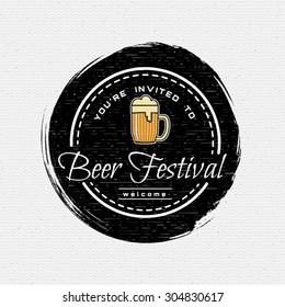 Beer festival badges logos and labels for any use, logo templates and design elements for beer house, bar, pub, brewing company, brewery, tavern, restaurant.