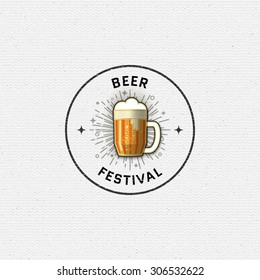 Beer festival badges logos and labels for any use, logo templates and design elements for beer house, bar, pub, brewing company, brewery, tavern, restaurant.
