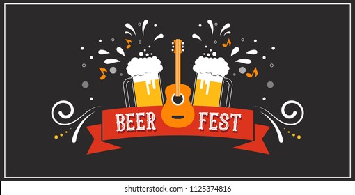 Beer festival banner, event poster, promotion. Vector concept design