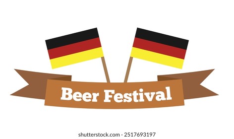 Beer Festival Banner with German Flags. National seasonal festive holiday celebration concept vector