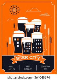 Beer festival in the city, event poster