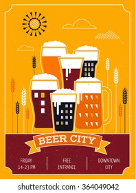 Beer festival in the city, event poster