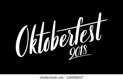 Beer festival decoration badge icon. Oktoberfest 2018 celebration background. Happy Oktoberfest in German lettering typography. Vector illustration