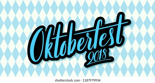 Beer festival decoration badge icon. Oktoberfest 2018 celebration background. Happy Oktoberfest in German lettering typography. Vector illustration