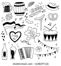 Beer festival doodle set