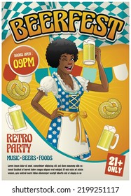 Beer Festival Event Poster with Beautiful Black Girl