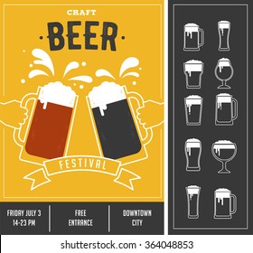 Beer Festival, Event Poster And Icon Set