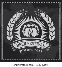 Beer festival icon symbol - vector design - removable texture effect