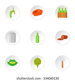 Beer festival icons set. Cartoon illustration of 9 beer festival vector icons for web