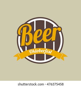 Beer festival Oktoberfest celebrations retro style label badge Vector illustration