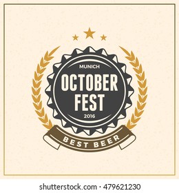 Beer Festival Oktoberfest celebrations. Set of retro vintage beer badges, labels, emblems. Vector design elements