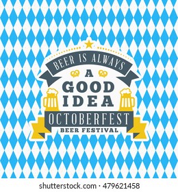 Beer Festival Oktoberfest celebrations. Set of retro vintage beer badges, labels, emblems. Vector design elements