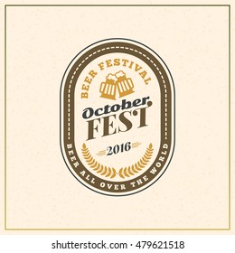 Beer Festival Oktoberfest celebrations. Set of retro vintage beer badges, labels, emblems. Vector design elements