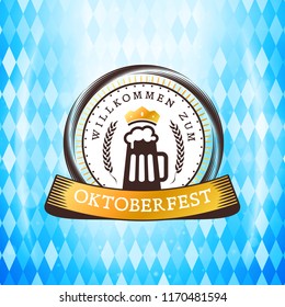 Beer festival Oktoberfest celebrations. Vintage beer badge. Vector illustration