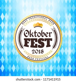Beer festival Oktoberfest celebrations. Vintage beer badge. Vector illustration