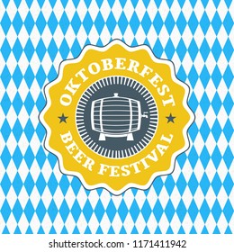 Beer festival Oktoberfest celebrations. Vintage beer badge. Vector illustration