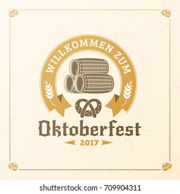 Beer festival Oktoberfest celebrations. Vintage beer badge. Vector design element