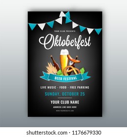 Beer festival, Oktoberfest flyer, poster or invitation card design.