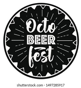 Beer festival, Oktoberfest, handwritten calligraphy logo lettering, lettering vector illustration composition. Design for postcards, t-shirts, banners, greeting card, event, flyer, beer coaster EPS 10