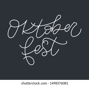 Beer Festival Oktoberfest handwritten text. Holiday lettering. Oktoberfest text banner. Vector for photo overlay, banner, poster, greeting card, party invitation.