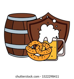 beer festival oktoberfest with set of icons vector illustration design