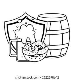beer festival oktoberfest with set of icons vector illustration design