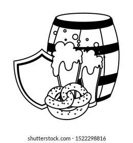beer festival oktoberfest with set of icons vector illustration design