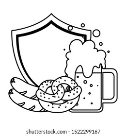 beer festival oktoberfest with set of icons vector illustration design