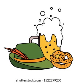 beer festival oktoberfest with set of icons vector illustration design