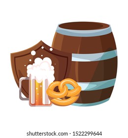 beer festival oktoberfest with set of icons vector illustration design