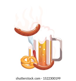 beer festival oktoberfest with set of icons vector illustration design