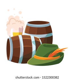 beer festival oktoberfest with set of icons vector illustration design