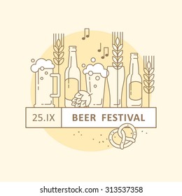 Beer festival, beer party, beer menu. Illustration for banners, flyers, posters and other types of business design.