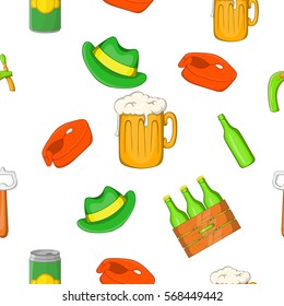 Beer festival pattern. Cartoon illustration of beer festival vector pattern for web