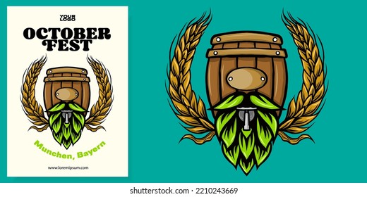 BEER FESTIVAL POSTER FLYER ILLUSTRATION