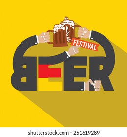 Beer Festival Typography Design Vector Illustration