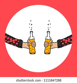 Beer. Festive party. Alcoholic beverage. Hand. Beer Festival. Hand drawing. Hop.