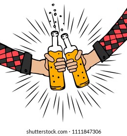 Beer. Festive party. Alcoholic beverage. Hand. Beer Festival. Hand drawing. Hop.
