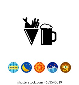 Beer, Fish and Chips Icon