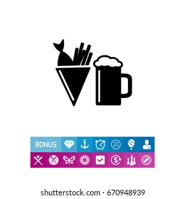Beer, Fish and Chips Icon