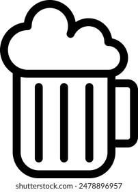 Beer flat black vector icon.