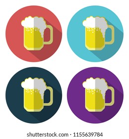 Beer flat design icon - vector