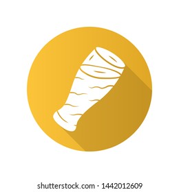 Beer flat design long shadow glyph icon. Oktoberfest alcoholic drink. Bar, pub beverage. Craft brewery. Non-alcoholic beer. Glassware shop. Football fan drink. Vector silhouette illustration