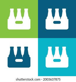 Beer Flat four color minimal icon set