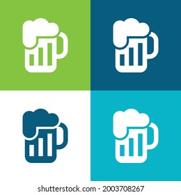 Beer Flat four color minimal icon set